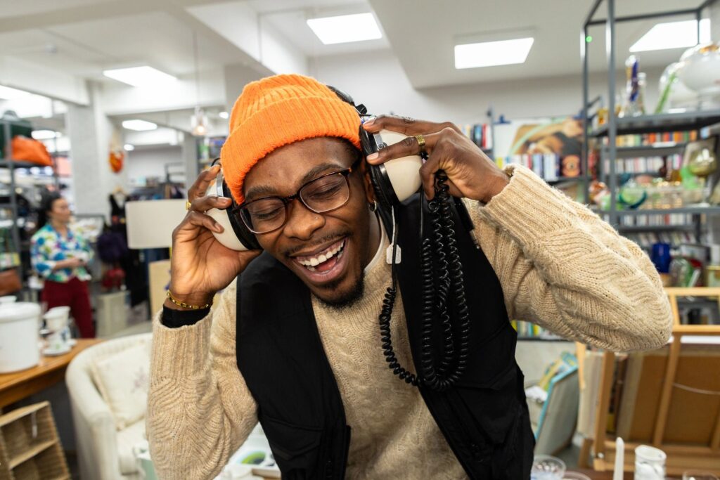 Retro Headphones Big Smiles